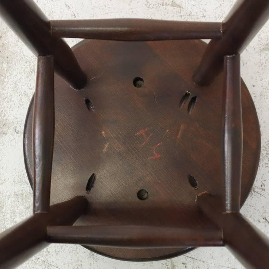 ルーマニア製 ハイスツール ビーチ材 ブラック PVCレザー