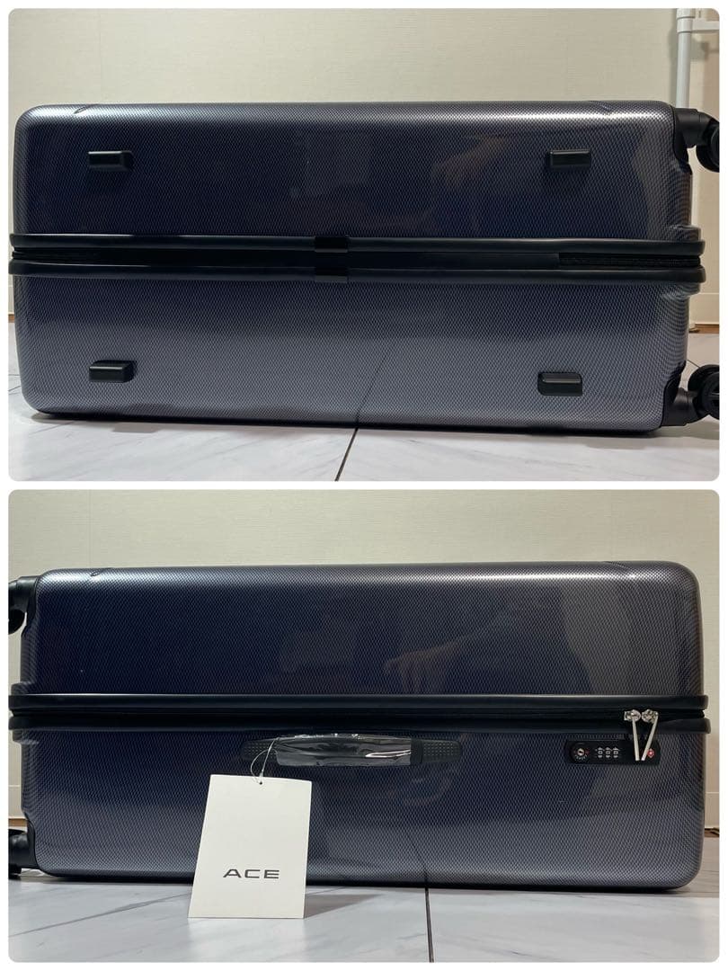 新品 ACE スーツケース 4輪 大容量 141L ネイビー 付属品付き