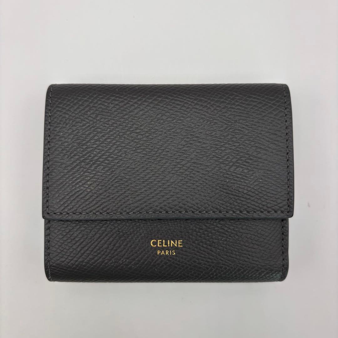 CELINE スモールトリフォールドウォレット グレー　三つ折り財布　財布