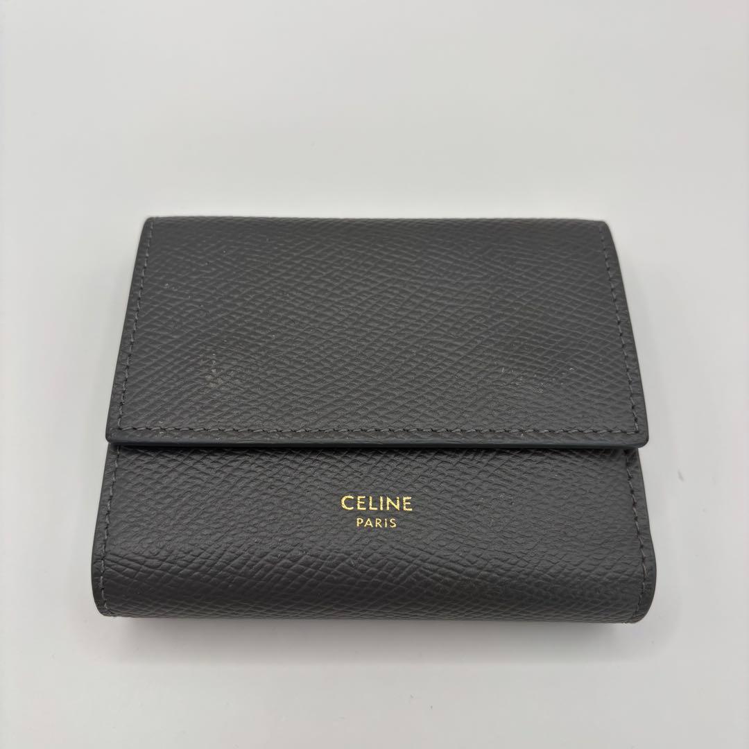 CELINE スモールトリフォールドウォレット グレー　三つ折り財布　財布