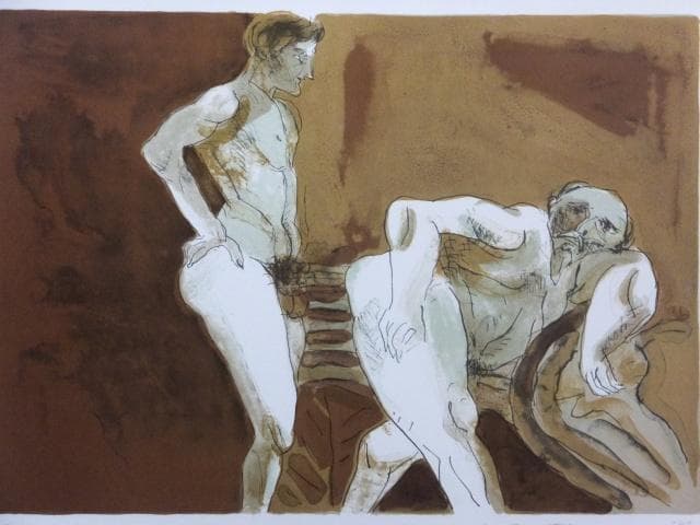 池田満寿夫　直筆サイン『おんな・おとこヨリ　彼は気むずかし屋』1010W