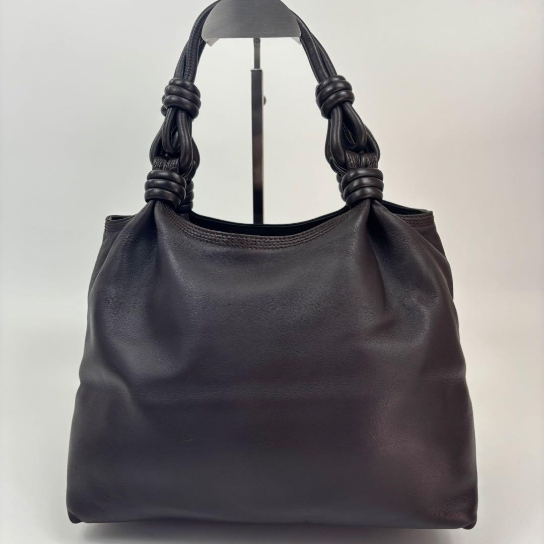 専用LOEWE フラメンコ ハンドバッグ 茶色 レザー アナグラム