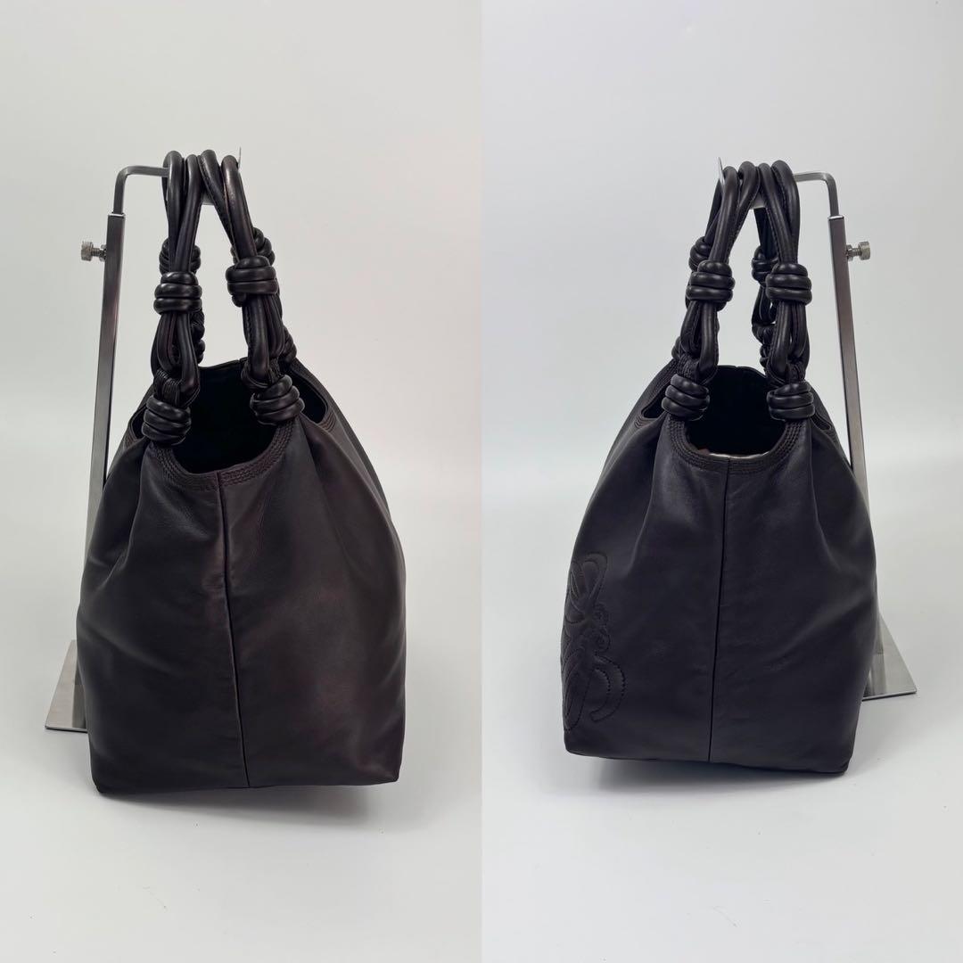 専用LOEWE フラメンコ ハンドバッグ 茶色 レザー アナグラム