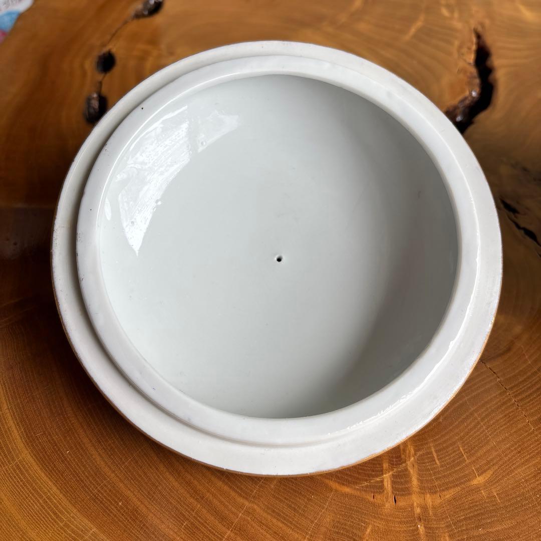 金彩 南天 作家物 蓋物 高さ17cm