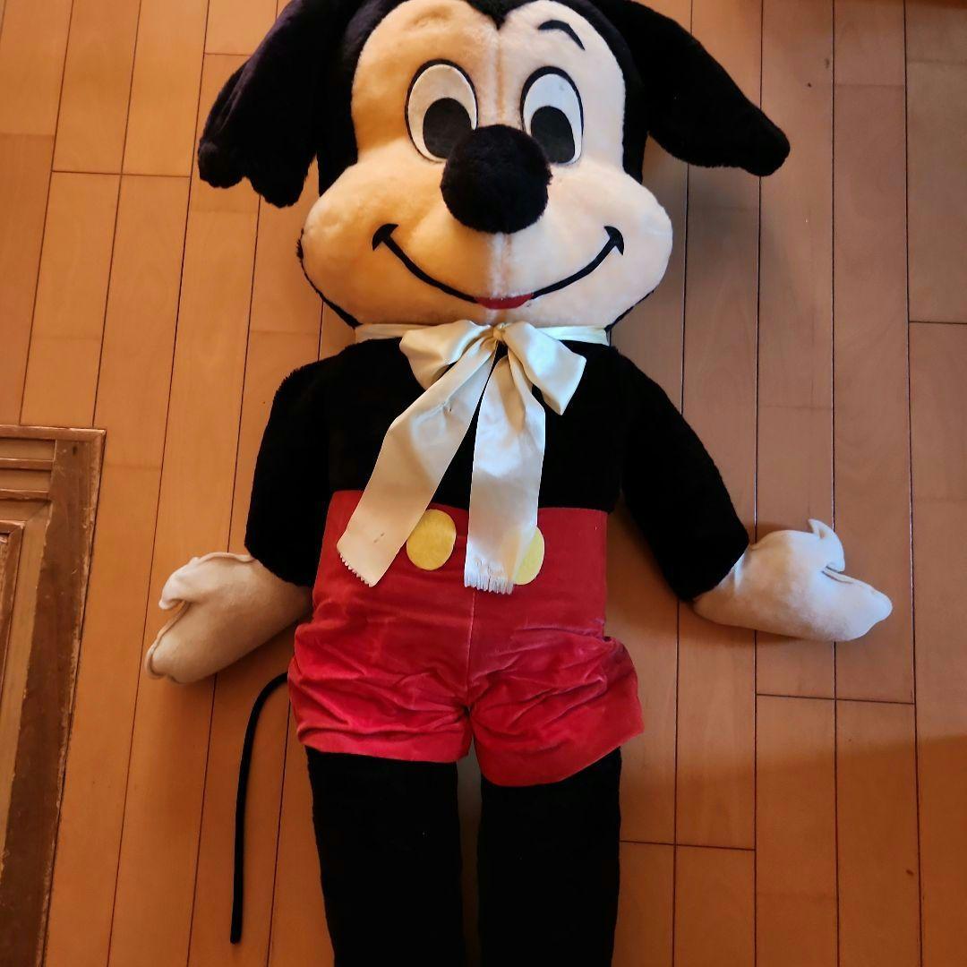 ヴィンテージミッキーマウスぬいぐるみ　特大サイズ　アメリカ製 手作りぬいぐるみ