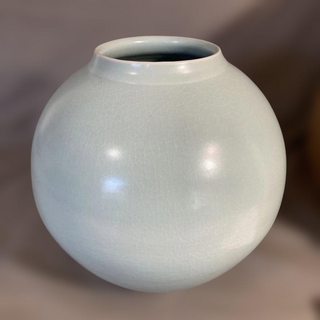 【期間特選価格】青磁の世界　中島ブルー　弓野窯　人間国宝　中島宏作　青磁　壷