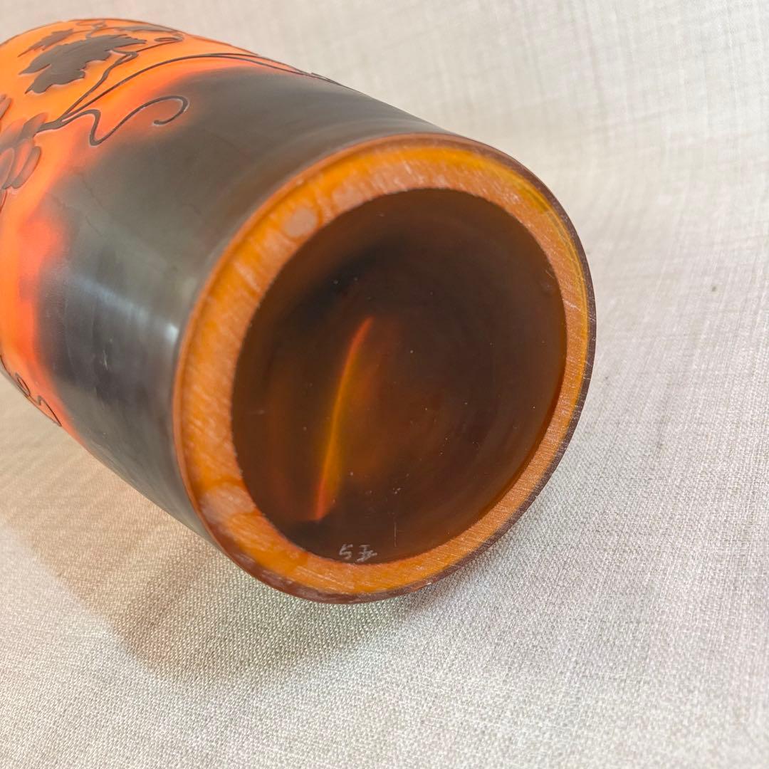 ガレ風 花瓶 ガラス細工 グレープ フラワーベース アンティーク 西洋 欧風