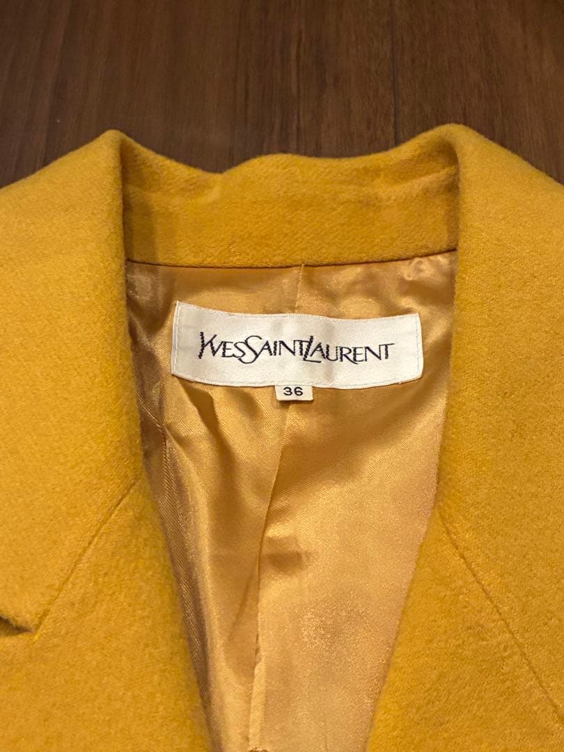 Yves Saint Laurent イエローテーラードジャケット コート　36