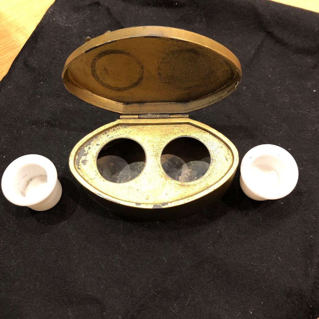 アンティーク　真鍮製　ラグビー　インク壺