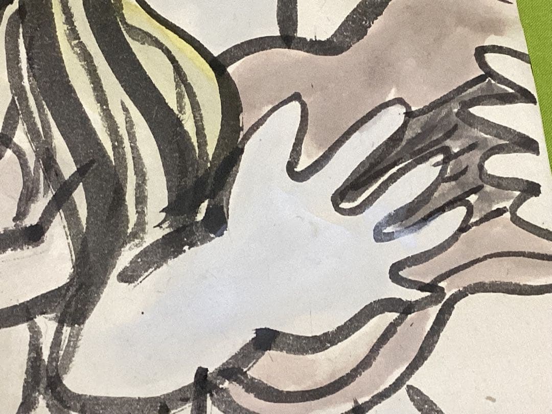 北川民次　裸婦像　水彩画　原画　直筆　和紙　直筆サイン落款有り　額入り　希少品