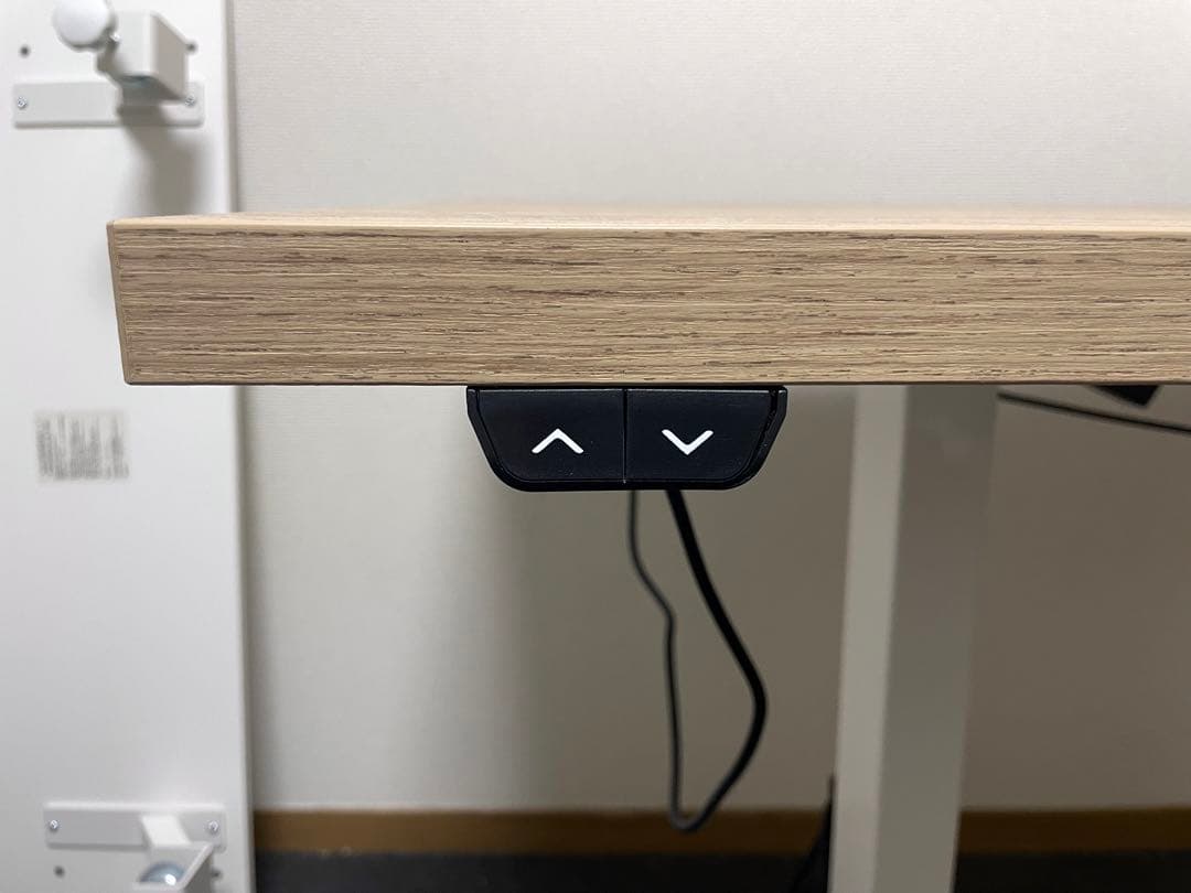 木目調 電動昇降パソコンデスク