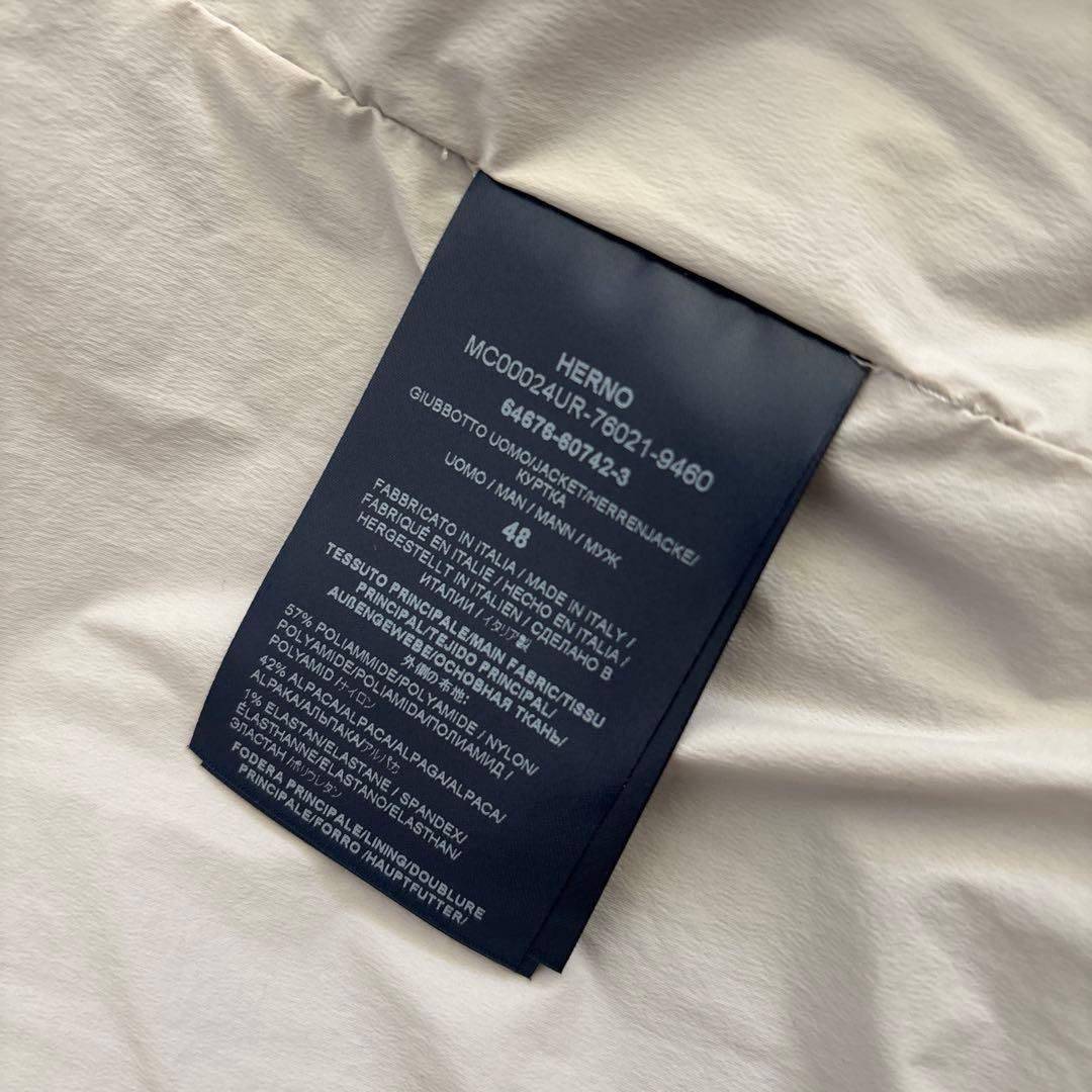 美品 ヘルノ Herno ナイロンアルパカグラデーション ニットブルゾン 48