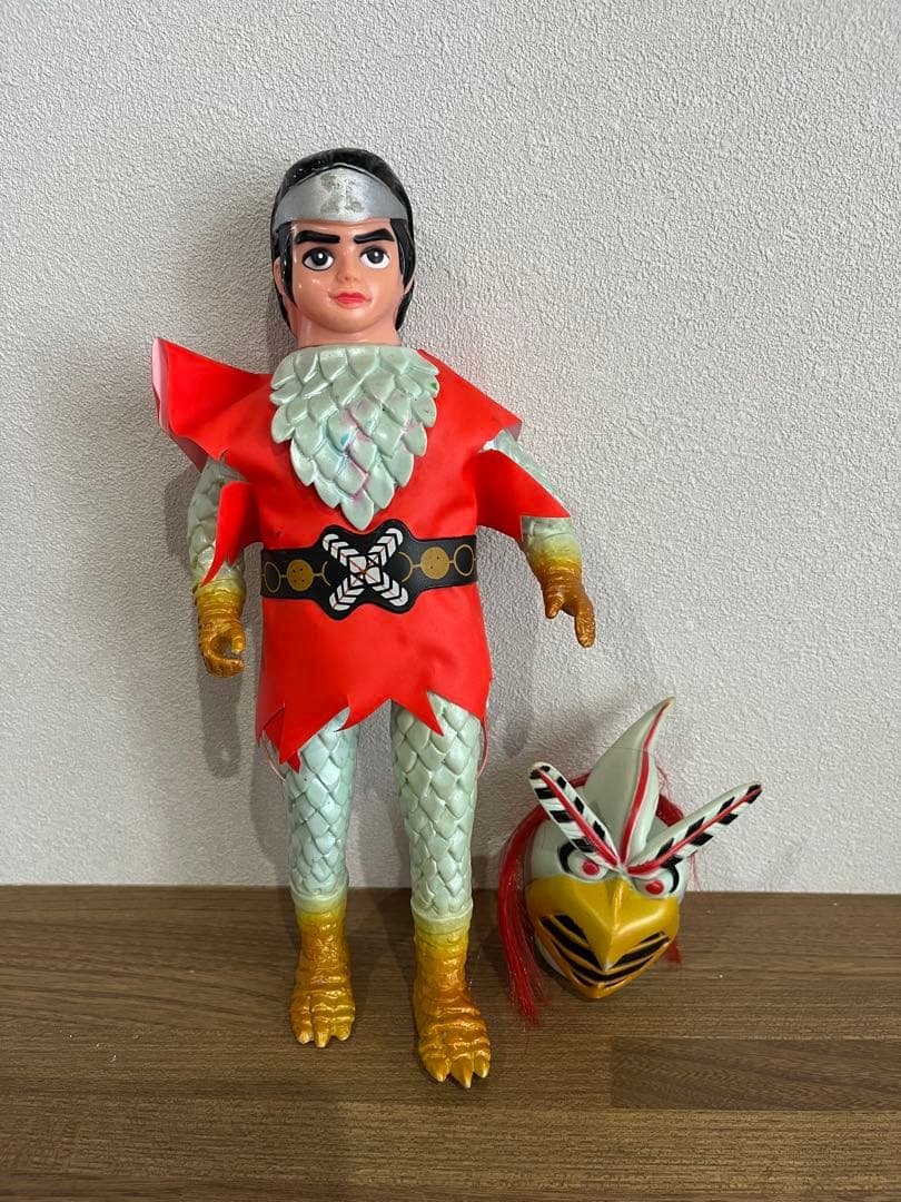 【希少 当時物】変身忍者 嵐 面取れ ソフビ バンダイ 昭和レトロ