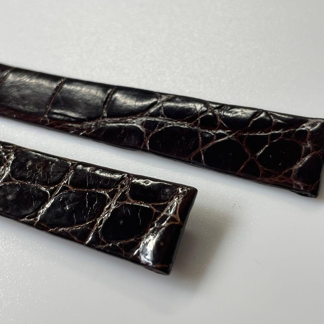 ③ジャガールクルト 純正 ベルト レザー クロコ ブラウン 尾錠 【訳あり】