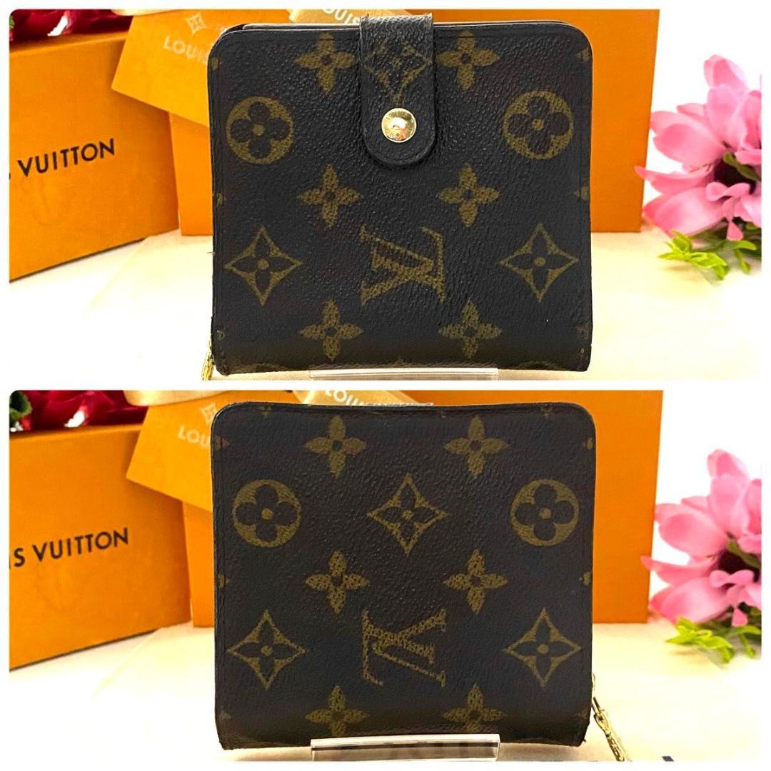 ルイ ヴィトン◎モノグラム コンパクトジップ ラウンドファスナー 二つ折り財布