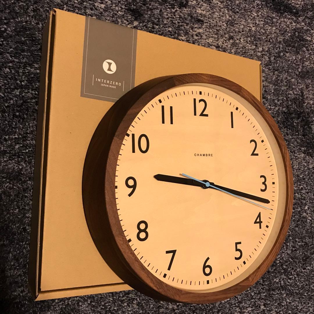 インターゼロ CHAMBRE シャンブル 電波掛け時計　日本製