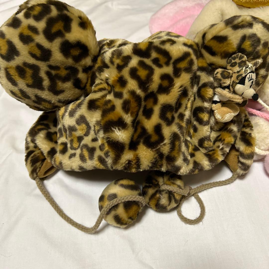 ディズニー ミニー ファンキャップ セット ヒョウ柄　ピンク　クリーム色