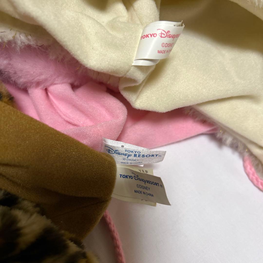 ディズニー ミニー ファンキャップ セット ヒョウ柄　ピンク　クリーム色