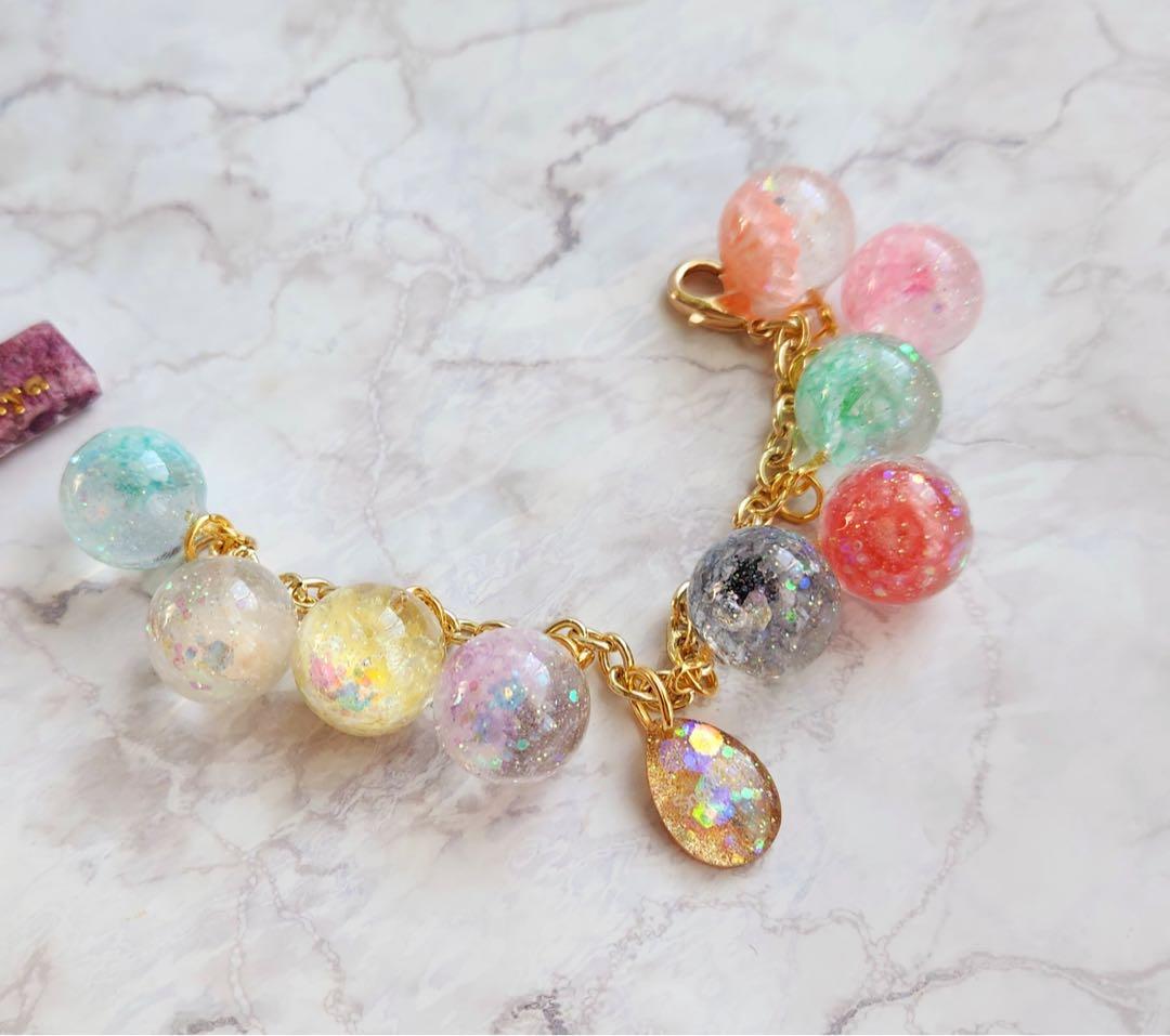 凛　スターフラワー　短冊風　キーホルダー