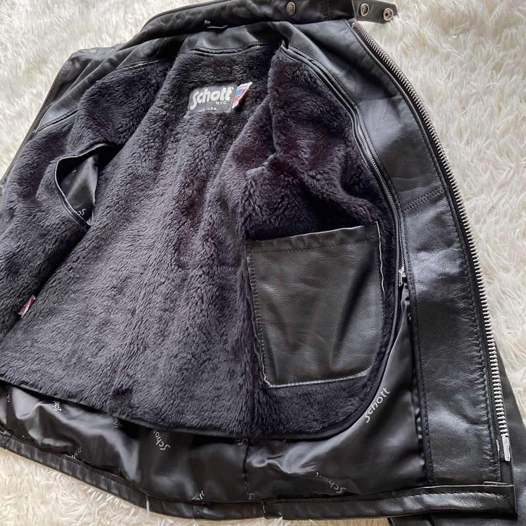 美品✨schott 641 レザージャケット　シングルライダース　本革　40 黒