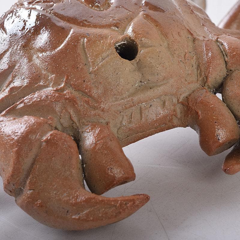 能登七尾　城山焼　國下三郎作　蟹　箱付　Z　8537