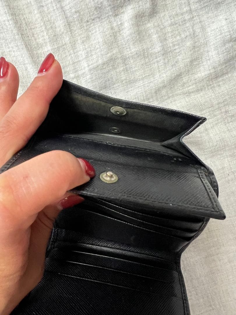 PRADA サフィアーノレザー 三つ折り財布 黒