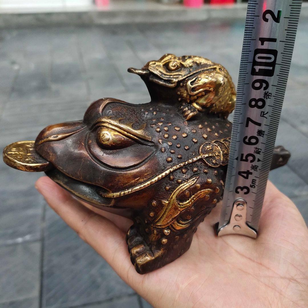 铜器 母子金蟾 轻奢 摆件 装飾品 工芸品 美術品 置物