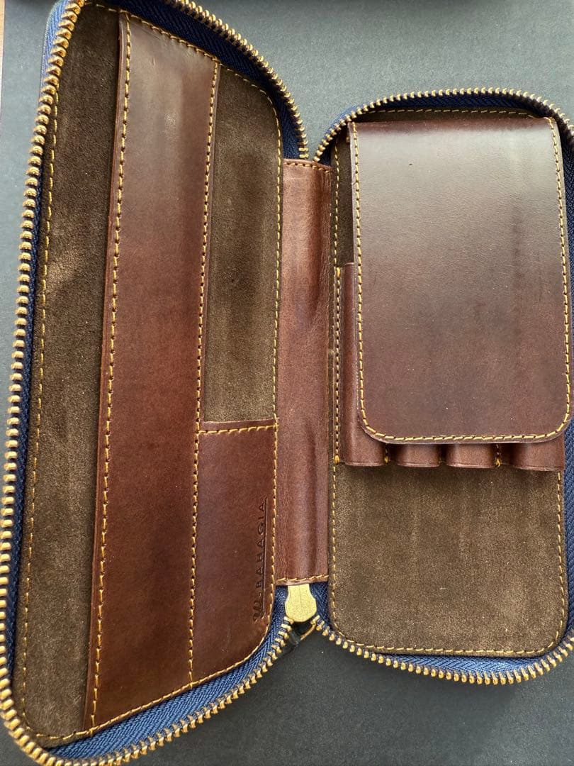 Bahagia＆Craftラウンドジップペンケース プエブロブルー【バハギア】