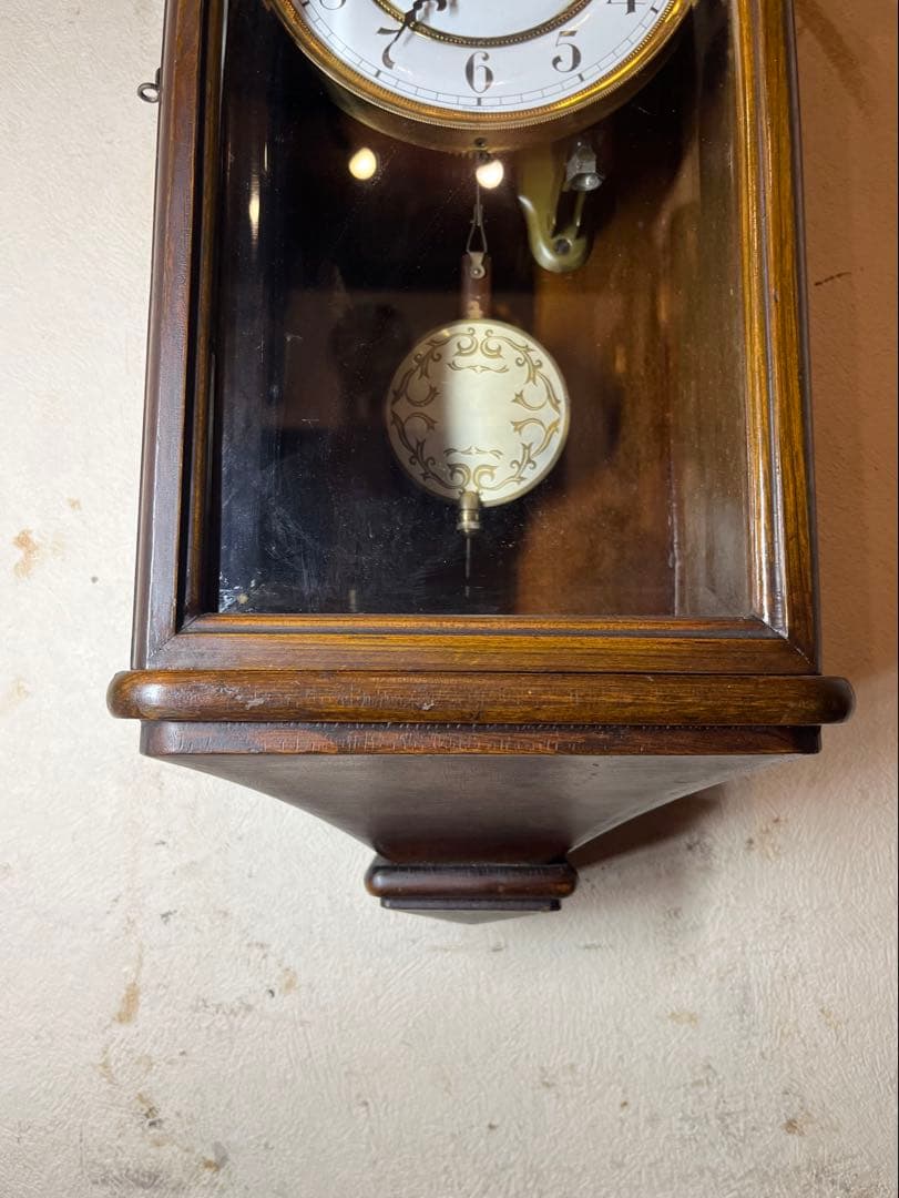 ユンハンス　柱時計　古時計　振り子　ゼンマイ　アンティーク　レトロ　精工舎