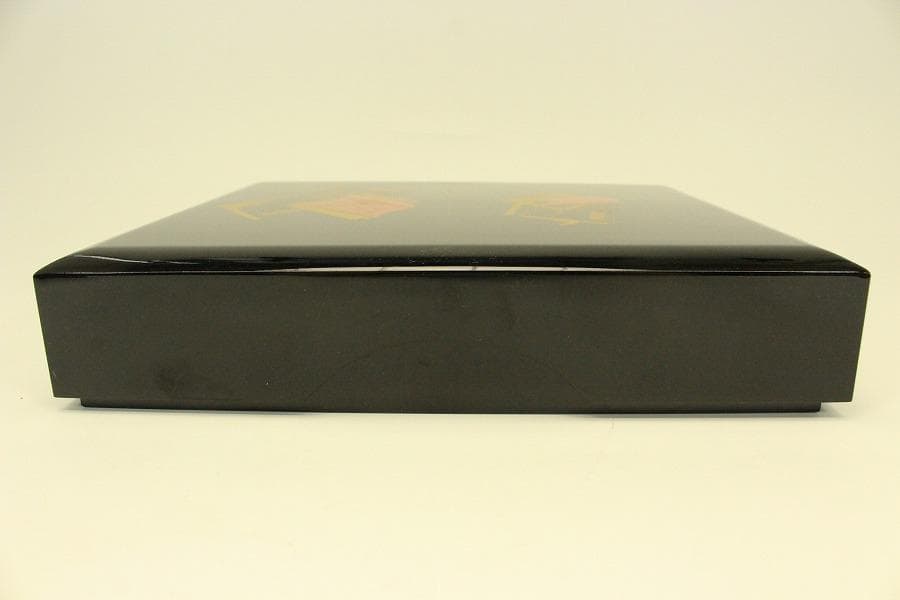 和本蒔絵 四方 蓋物 文庫 未使用(A878)