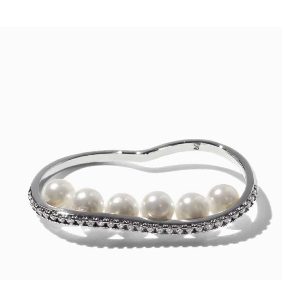 ステラハリウッド　ビジューラインパールフィンガーリング（シルバー）¥13750