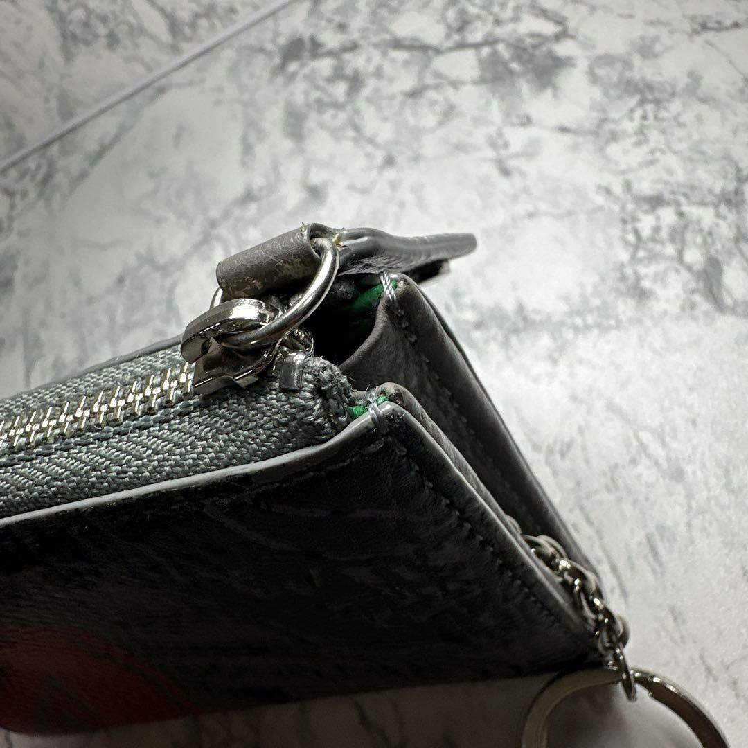 極美品✨FRATHOUSE L字ファスナー小銭入れ　グレー　オーブ　ロゴプリント