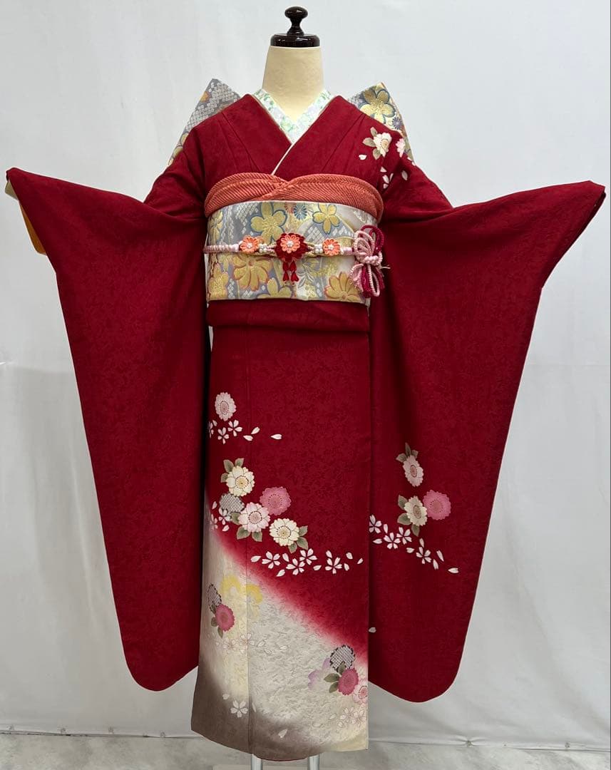 振り袖　フルセット　長襦袢付　成人式　振袖　金彩加工　セット　刺繍入り　573