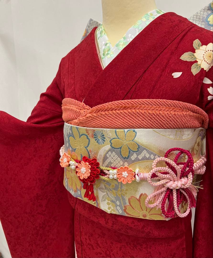 振り袖　フルセット　長襦袢付　成人式　振袖　金彩加工　セット　刺繍入り　573