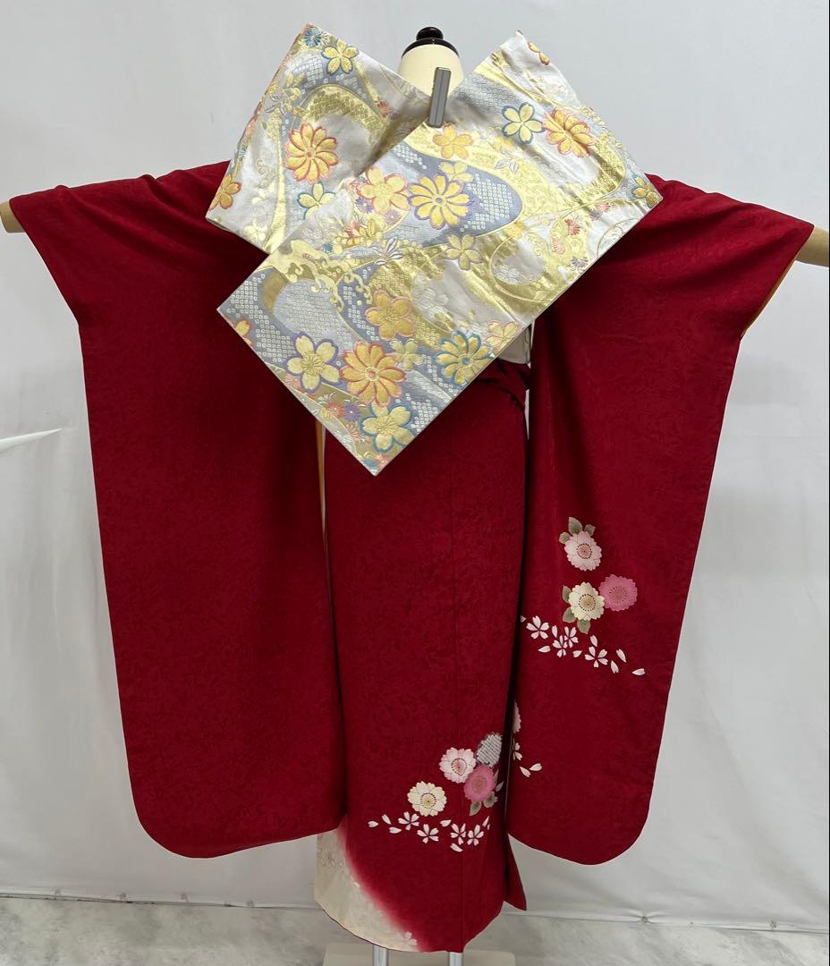 振り袖　フルセット　長襦袢付　成人式　振袖　金彩加工　セット　刺繍入り　573