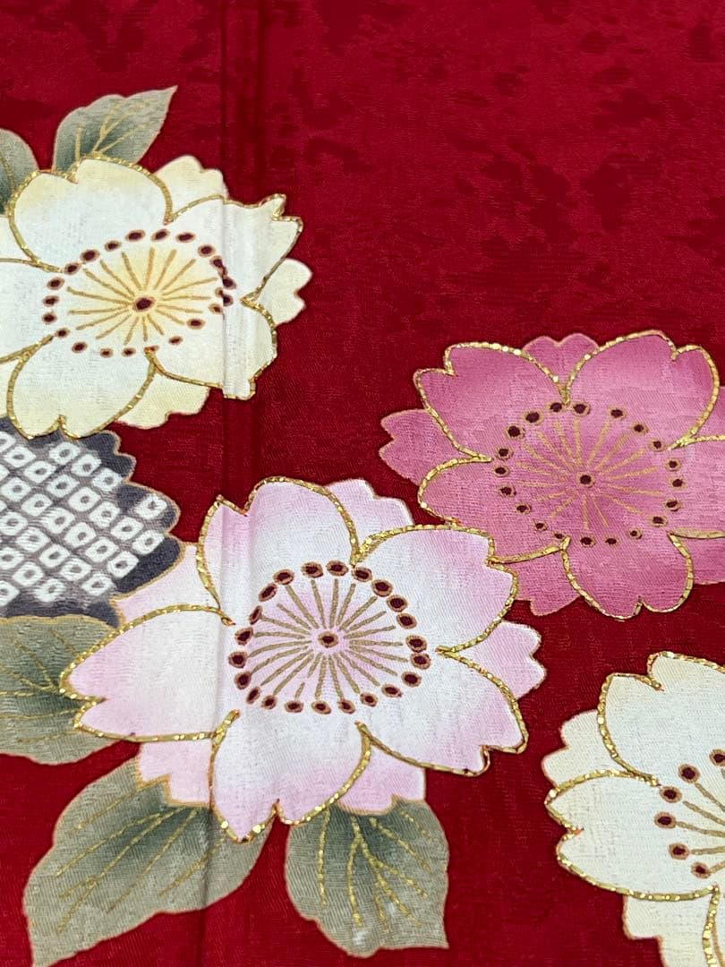 振り袖　フルセット　長襦袢付　成人式　振袖　金彩加工　セット　刺繍入り　573