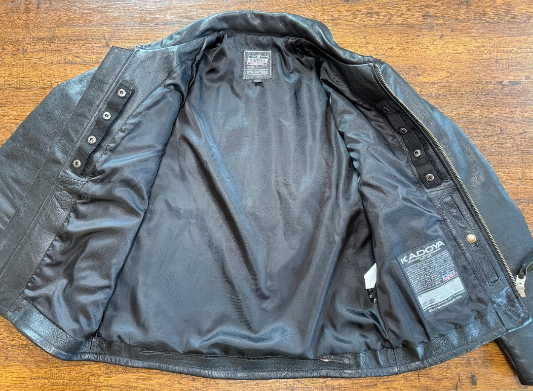 KADOYA シングルライダースジャケット 黒　ストリームライナー（現行モデル）