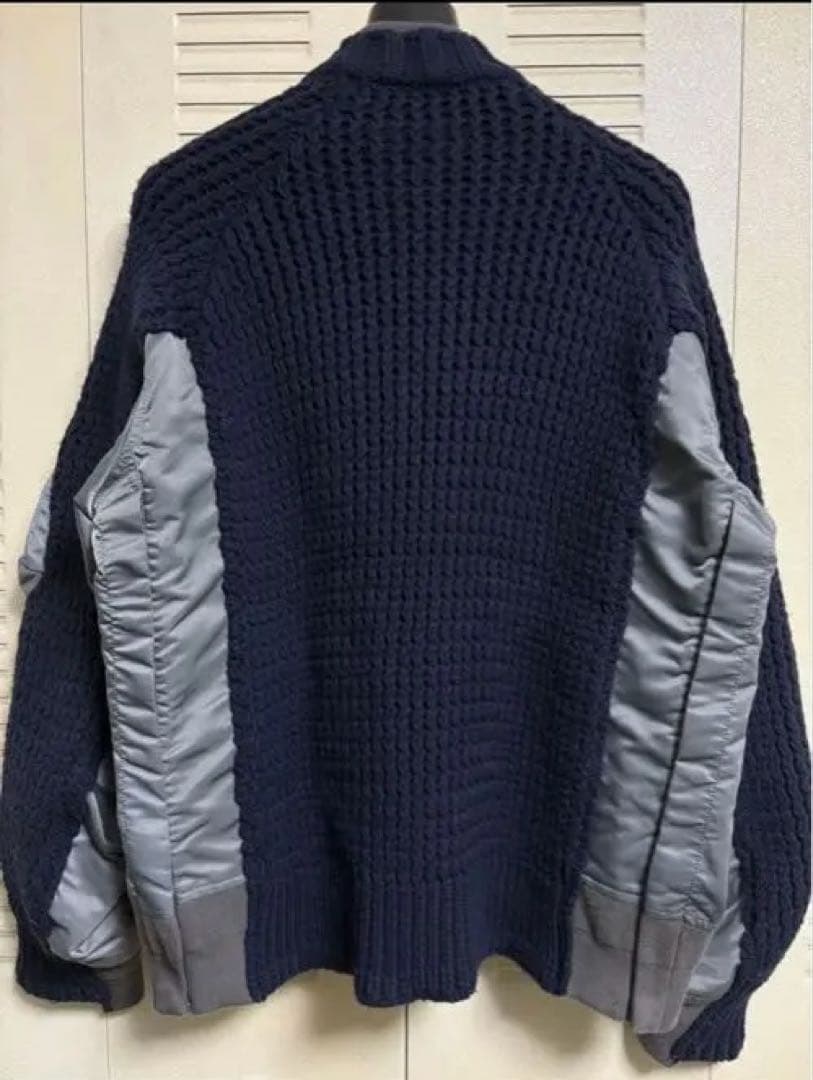 Sacai サカイ　ニット切り替えジップアップブルゾン