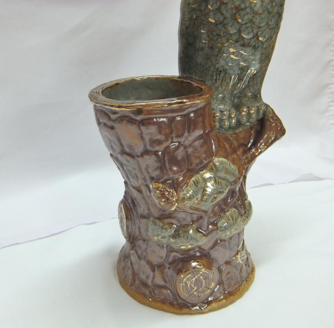 昭和レトロ！珍品！！相馬焼・花瓶・鷹