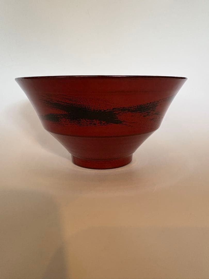 瀬戸國勝　漆器　朱地黒漆八カ目　椀　未使用品