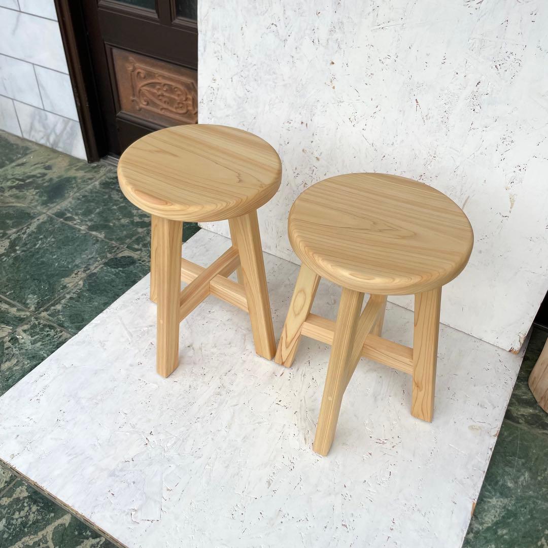 Kuutan　国産ひのき　丸椅子　木製スツール