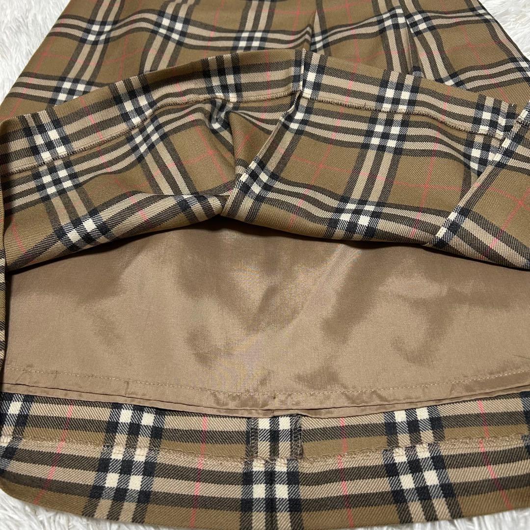 【美品】バーバリーロンドン　ノバチェック ウールスカート 40 ホースロゴ