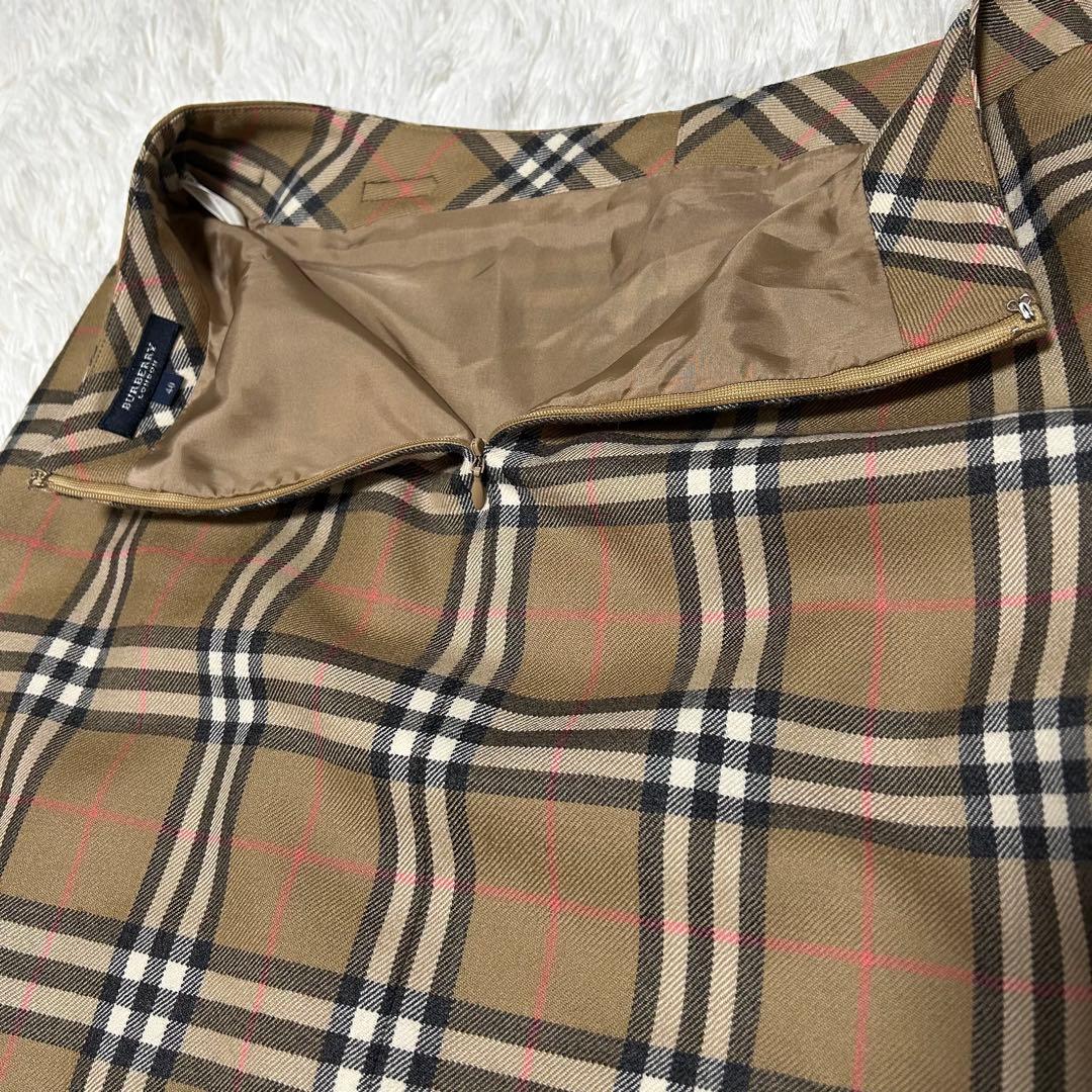 【美品】バーバリーロンドン　ノバチェック ウールスカート 40 ホースロゴ