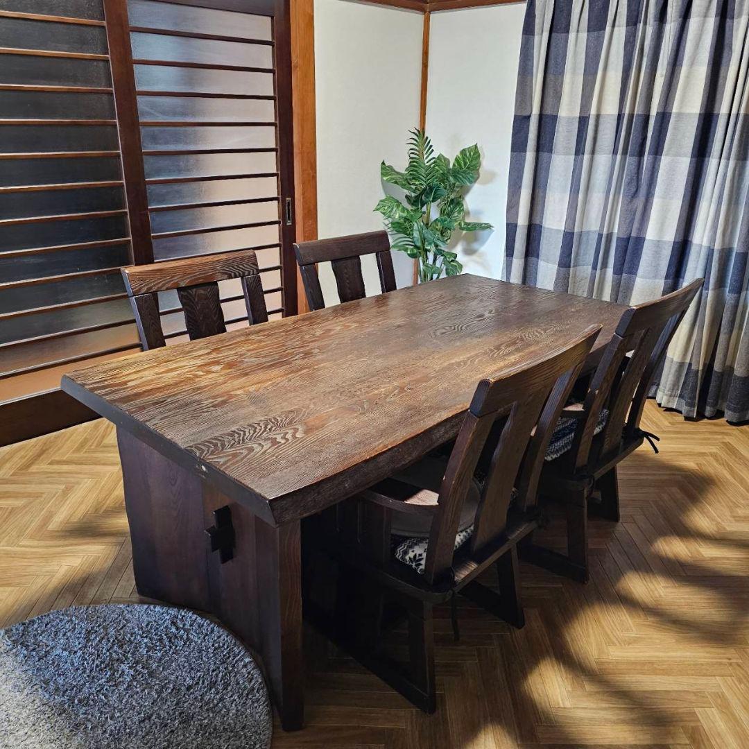 aya　ヴィンテージダイニングテーブル　4人分回転チェアセット