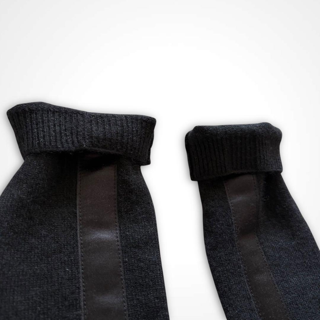 07AW ナンバーナイン カシミヤ 100% シルク ライン アームウォーマー