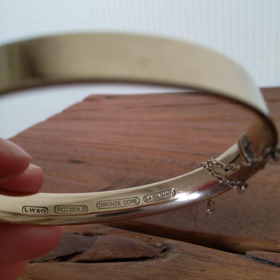 イギリスアンティーク　9ct rolled gold バングル