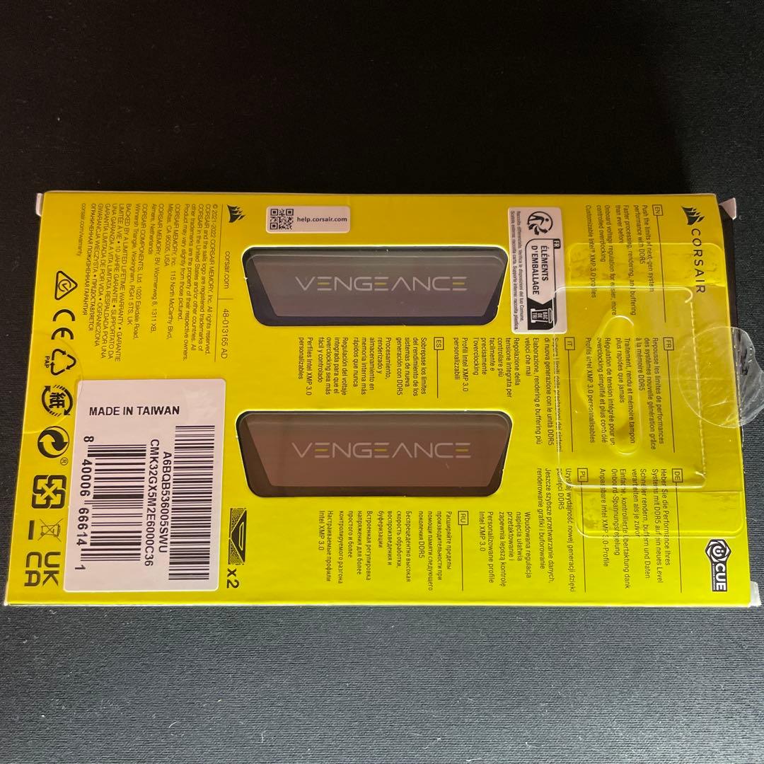 メモリー CORSAIR VENGEANCE DDR5 32GB 6000MHz