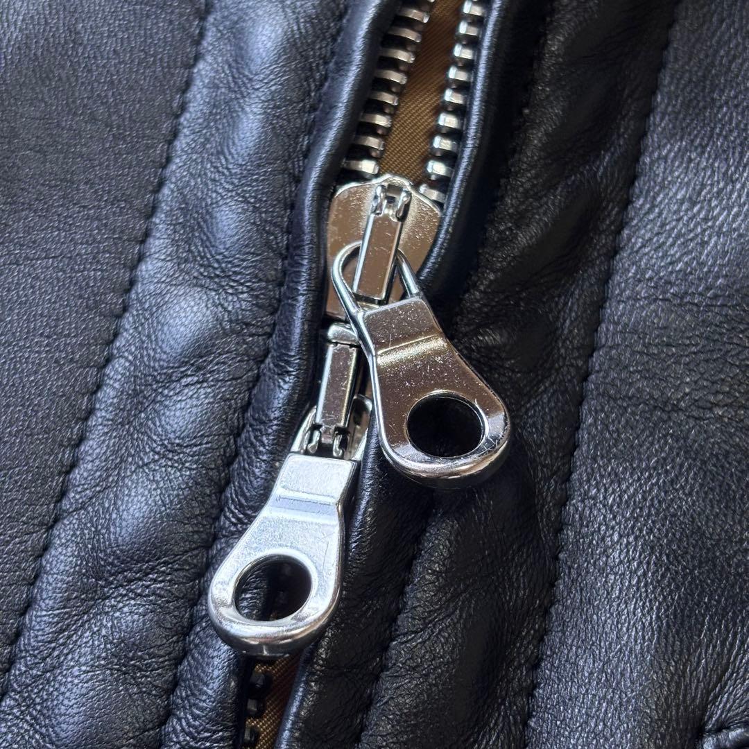 【美品】チンクアンタ ラムレザーシングルライダースジャケット ブラック 46