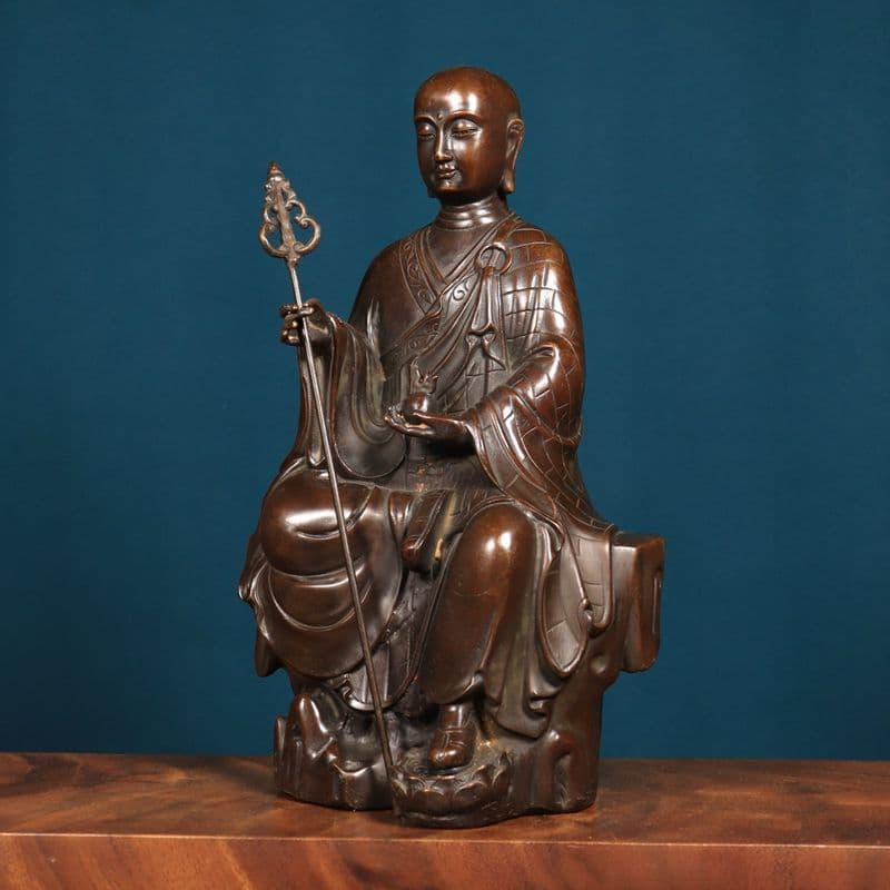 銅製 仏像 地蔵王菩薩仏像 応接間仏間 家庭用 室内 奉納 工芸品 置物