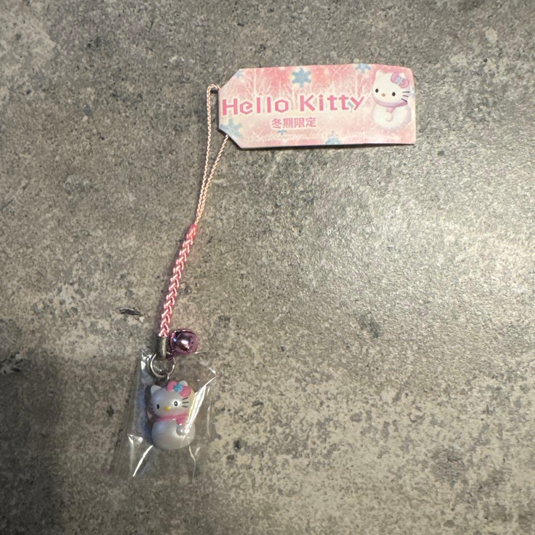 希少　レア　ハローキティ 雪だるま 根付けストラップ 冬 2005年製